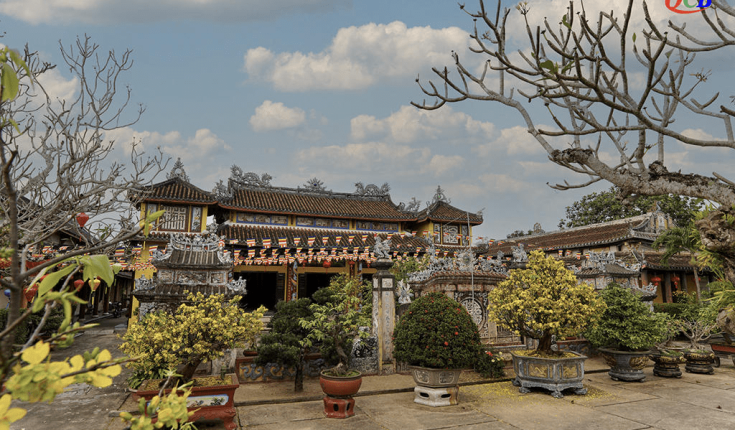 参观有 200 年历史的会安福林寺